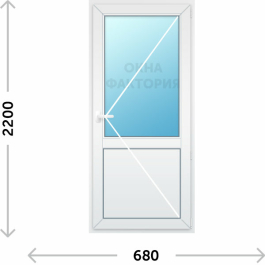 Дверь ПВХ готовая KBE 680х2200 правая
